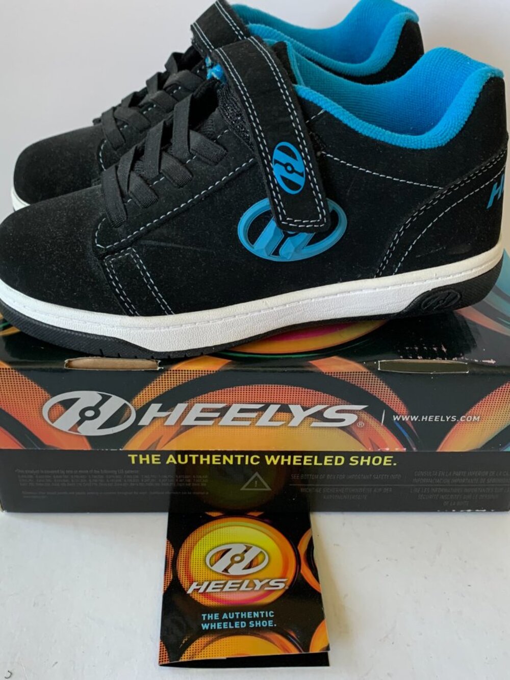 Heelys Dual Up X2 Black/Cyan Roller Shoes SIZE 13Y